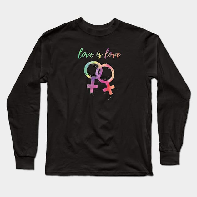 Love is Love Gay Femme Rainbow Long Sleeve T-Shirt by IllustratedActivist